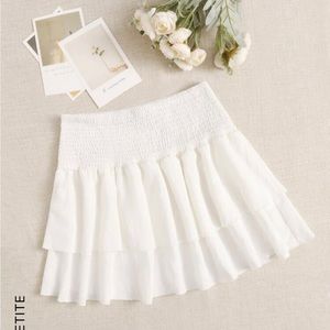 shein white mini skirt